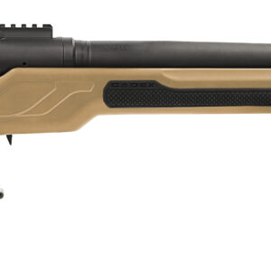 Side view of a tactical sniper rifle.