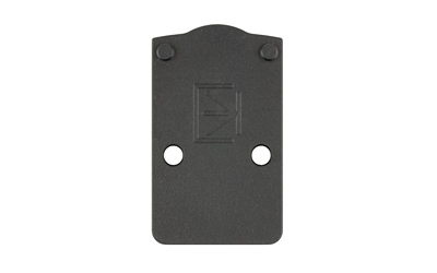 Black metal tag with holes and embossed logo