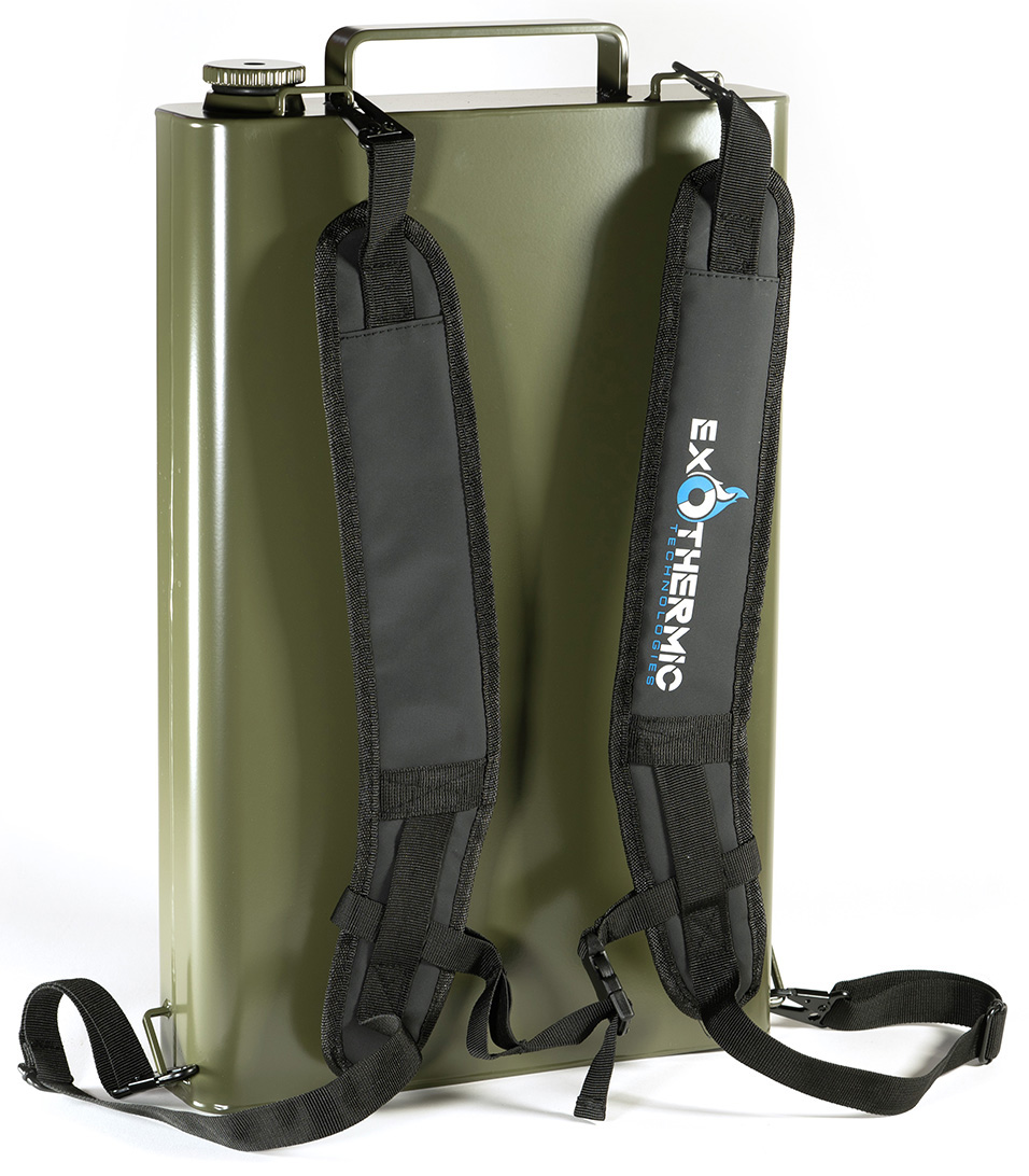 Green backpack with straps and handle