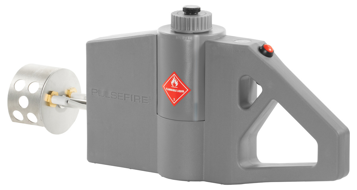PULSEFIRE liquid flamer device for outdoor use.