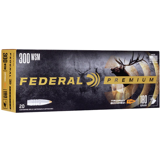 Federal Premium 300 WSM rifle cartridges box