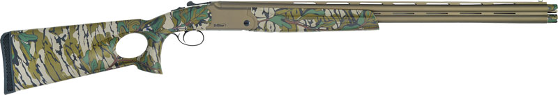 Camo patterned shotgun showcasing nature-inspired design.