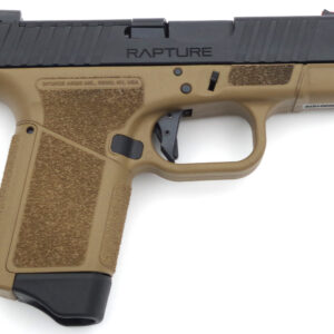 Compact handgun with textured grip and trigger.