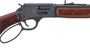Lever action rifle with wooden stock