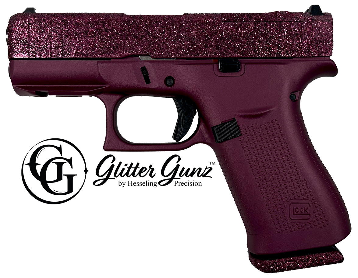 Purple glitter handgun by Glitter Gunz.