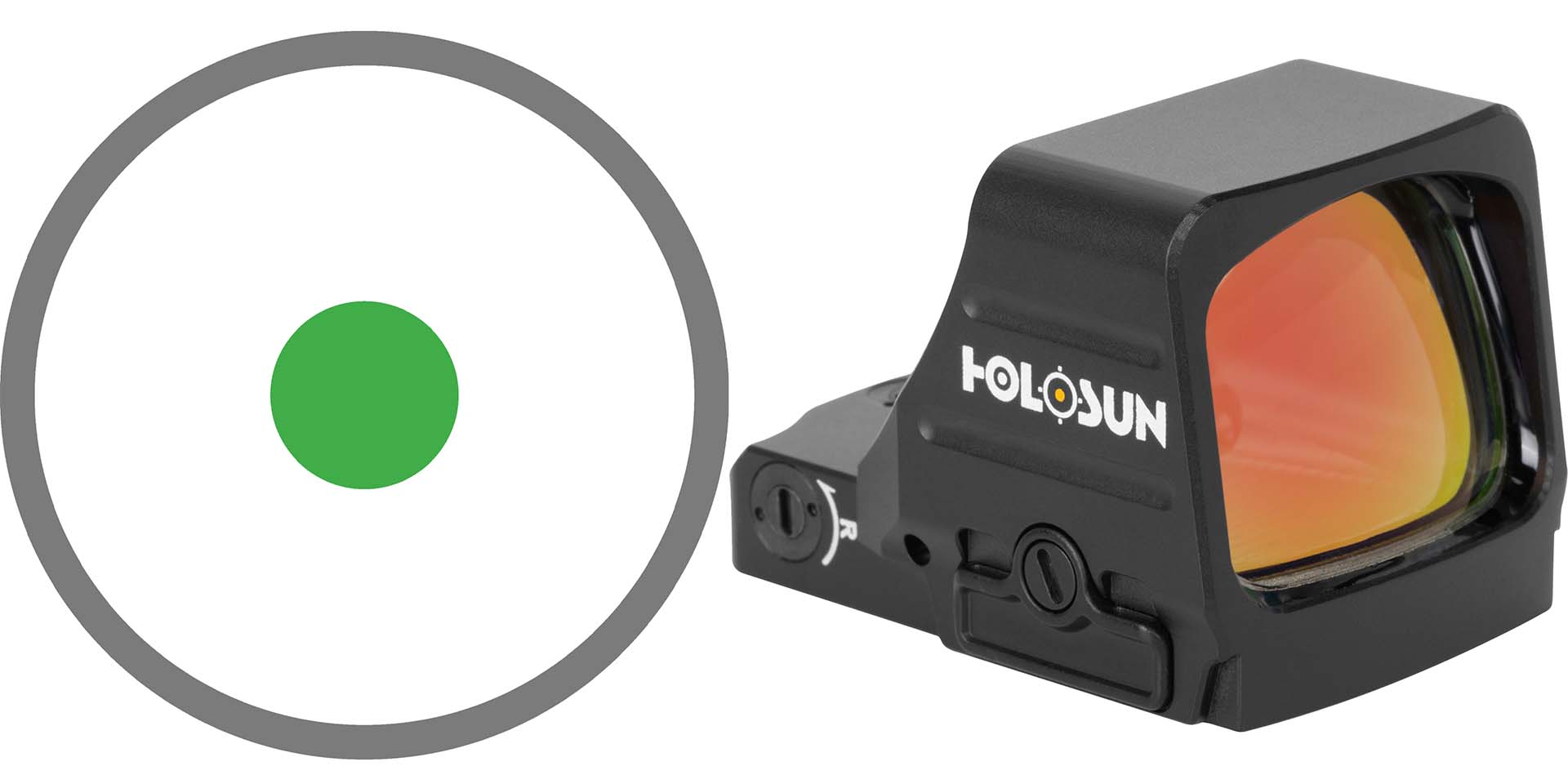 Holosun red dot sight with green reticle