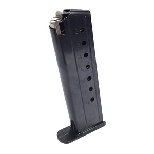 Close-up of a black firearm magazine