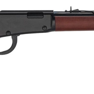 Classic lever-action rifle with wooden stock.