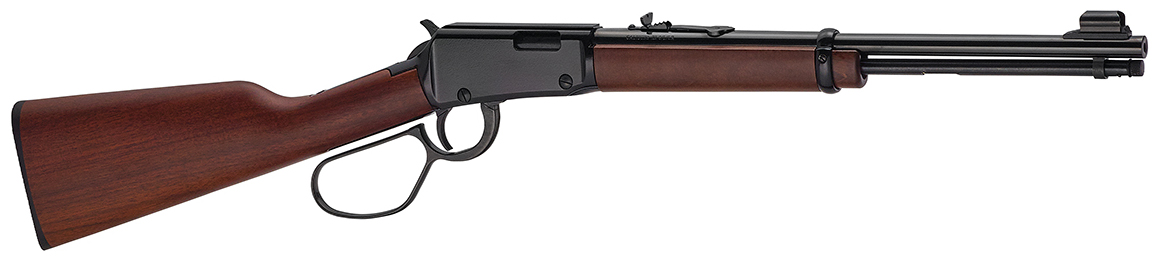 Side view of a lever-action rifle