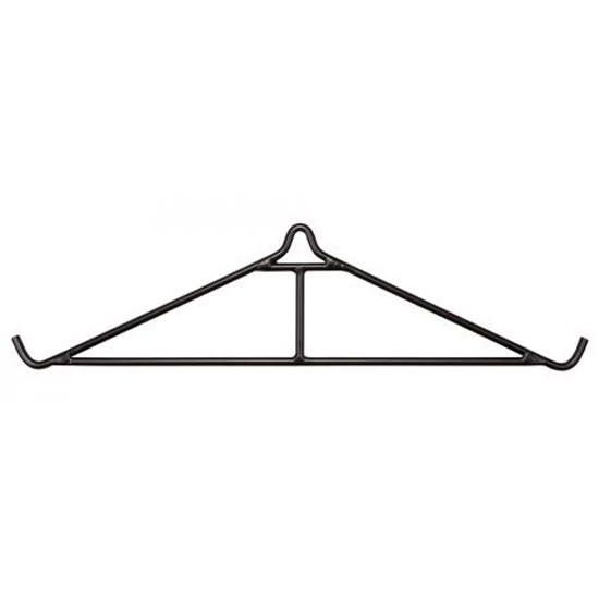 Black metal clothing hanger for organizing garments