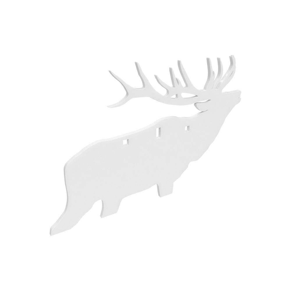White silhouette of a moose wall decoration.