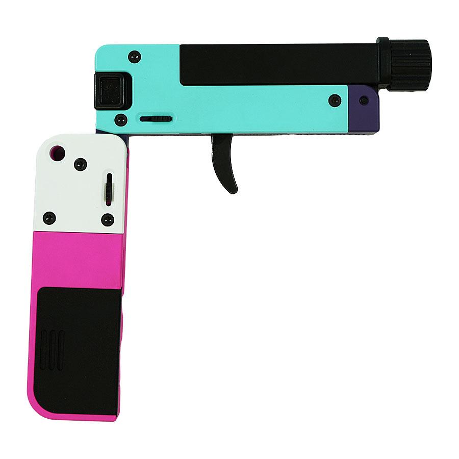 Colorful toy gun with multiple attachments