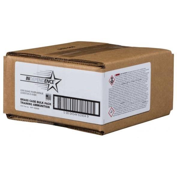 Brown box of training ammunition for firearms.