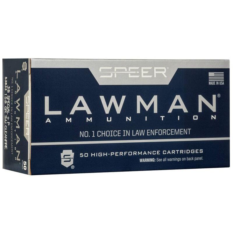 Speer Lawman ammunition box with high-performance cartridges.