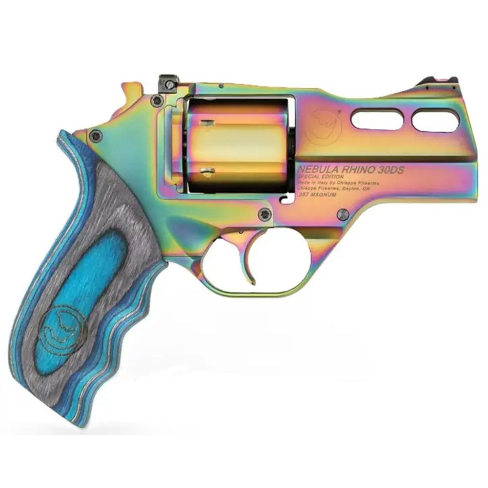 Colorful Nebula Rhino 30DS revolver on white background