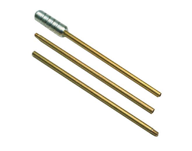 Three metal rods with varied lengths and shapes.