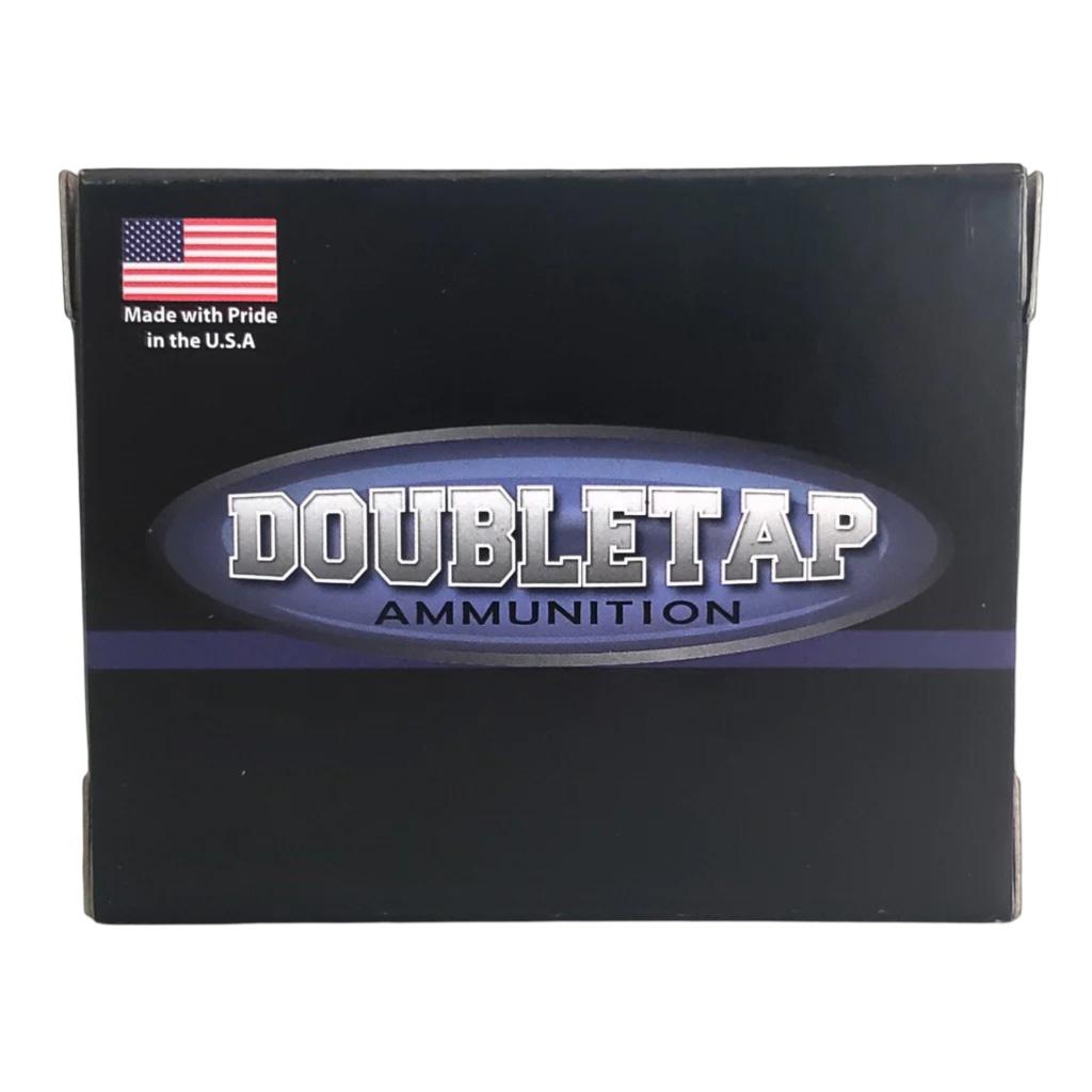 Box of DoubleTap ammunition with American flag.