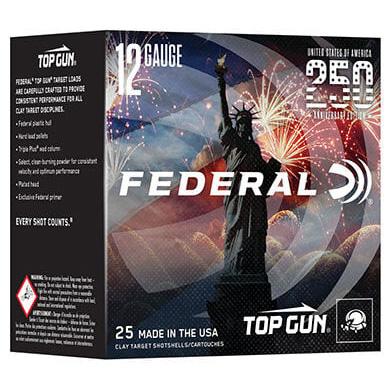 Box of Federal Top Gun 12 gauge shotgun shells.