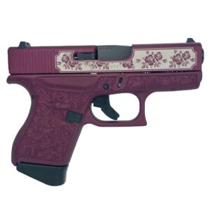 Stylish purple handgun with floral design