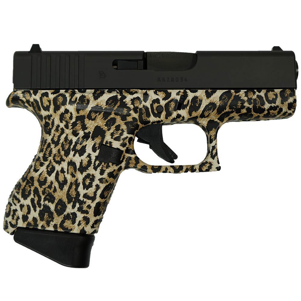 Stylish leopard print handgun.