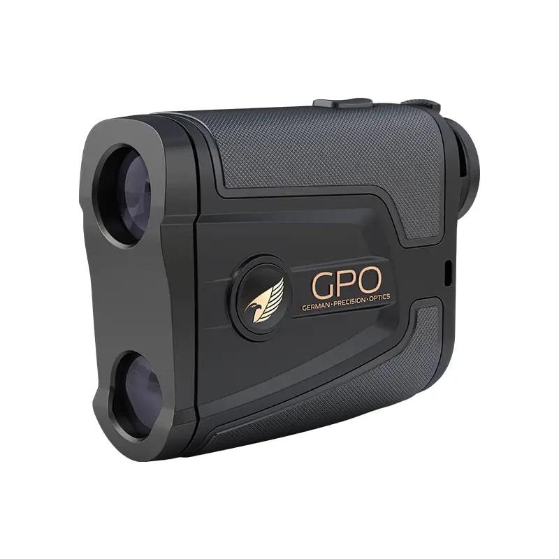Compact GPO laser rangefinder for outdoor use.