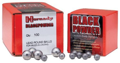 Hornady black powder lead round balls packaging
