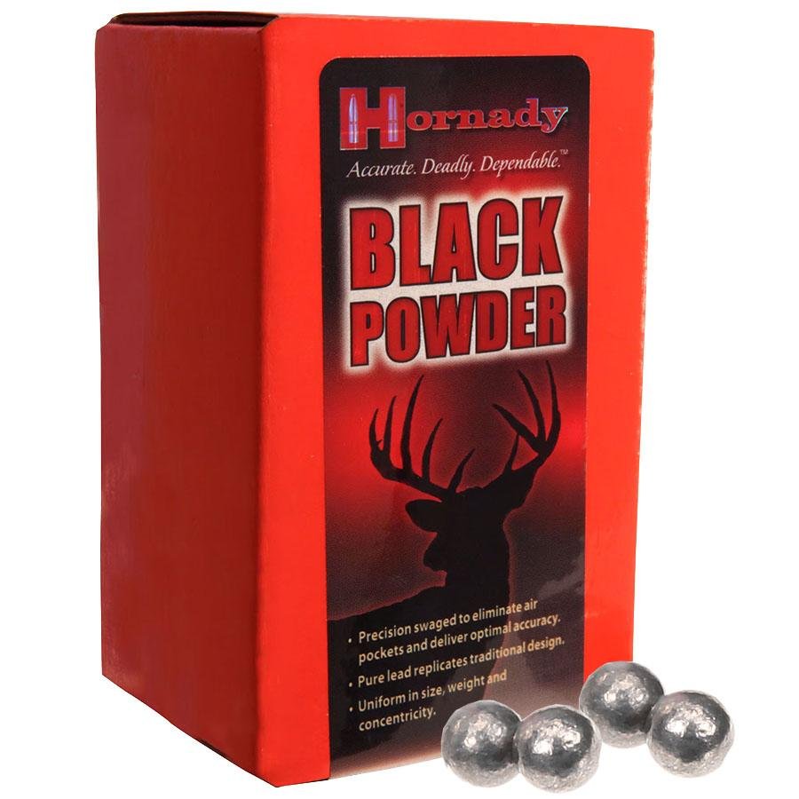 Hornady Black Powder packaging with balls.