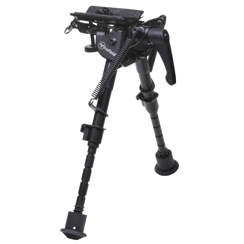 Adjustable black bipod for stable firearm support