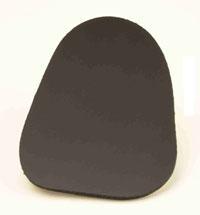 Black ergonomic support pad on a light background.
