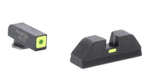 AmeriGlo firearm sights in black with green highlights