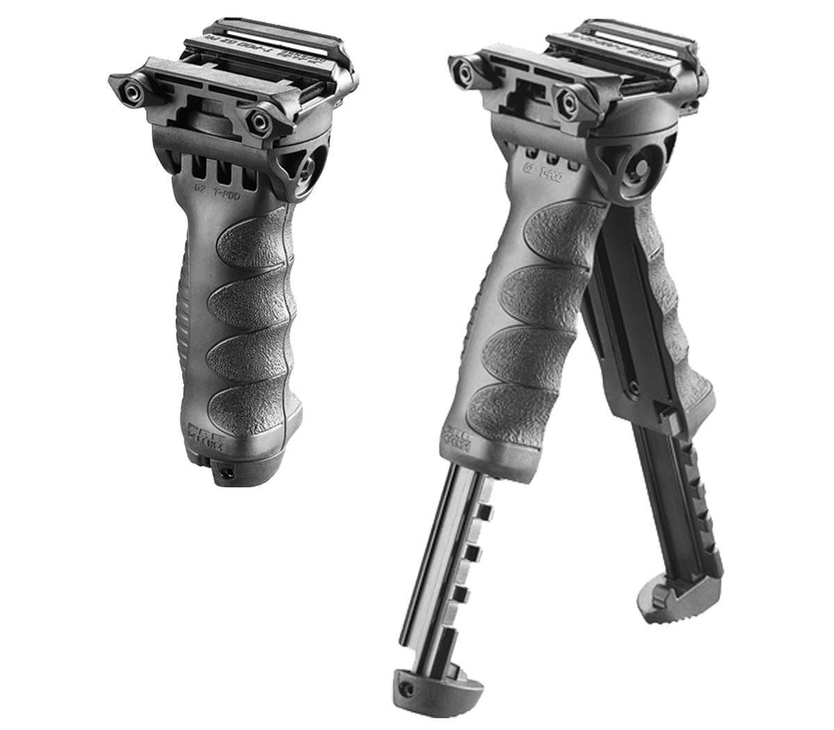 Adjustable ergonomic grips for improved firearm control.