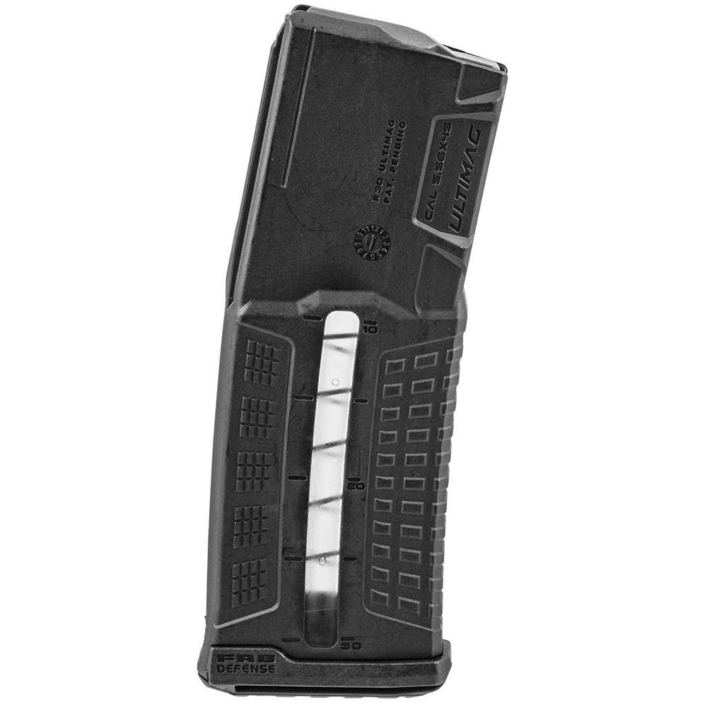 Black tactical magazine with transparent view window