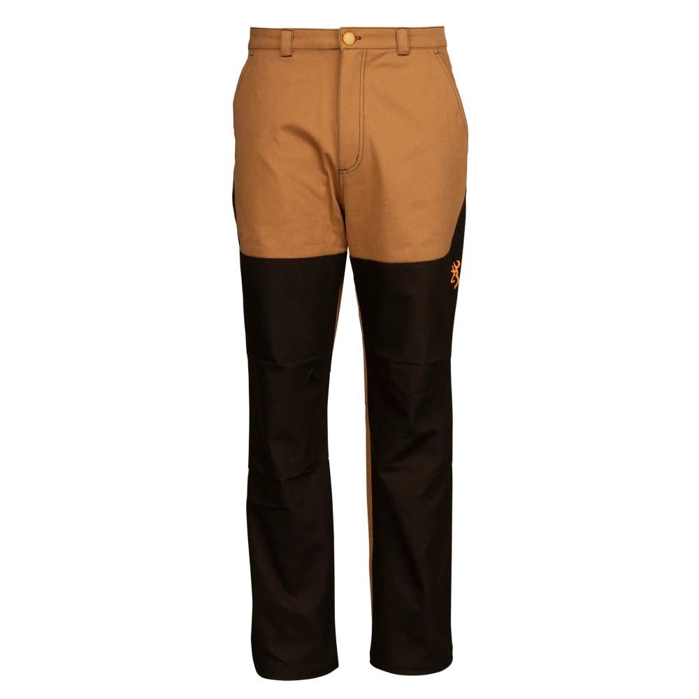Brown and black high-quality outdoor utility pants.