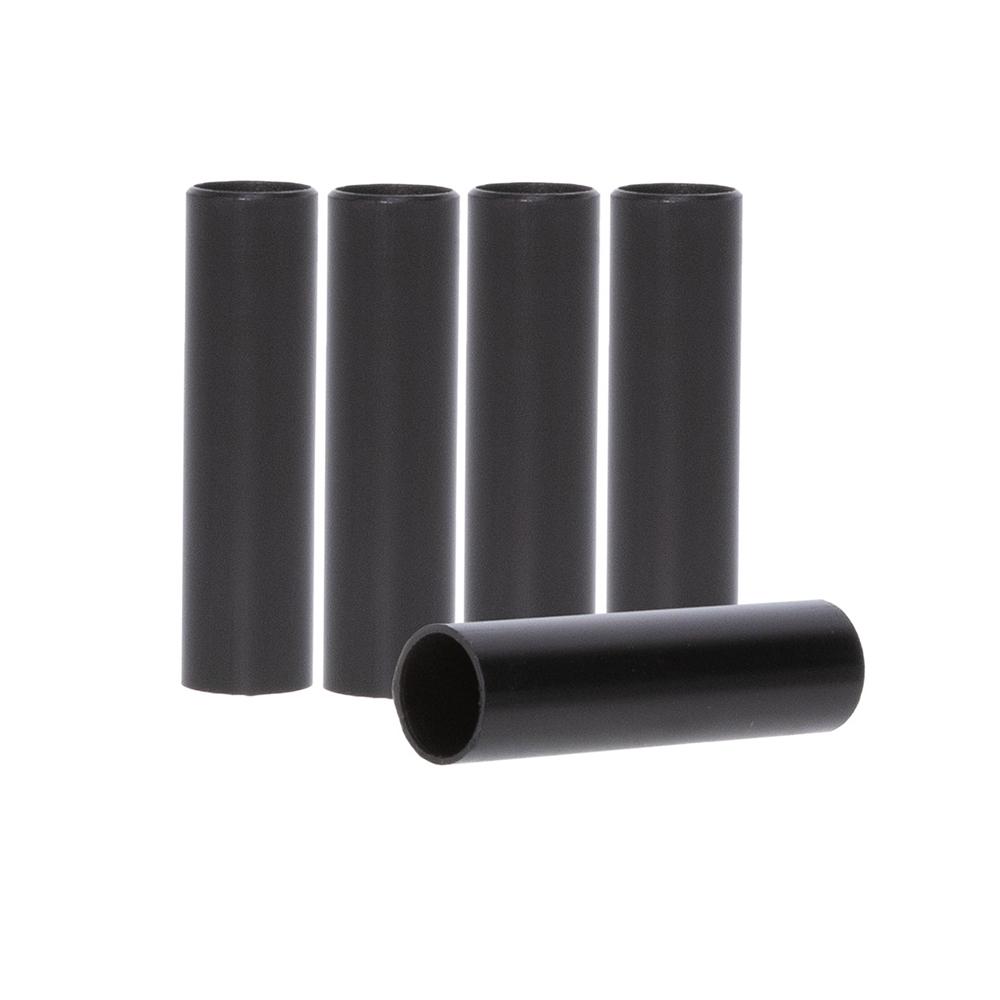 Five black cylindrical tubes arranged neatly.