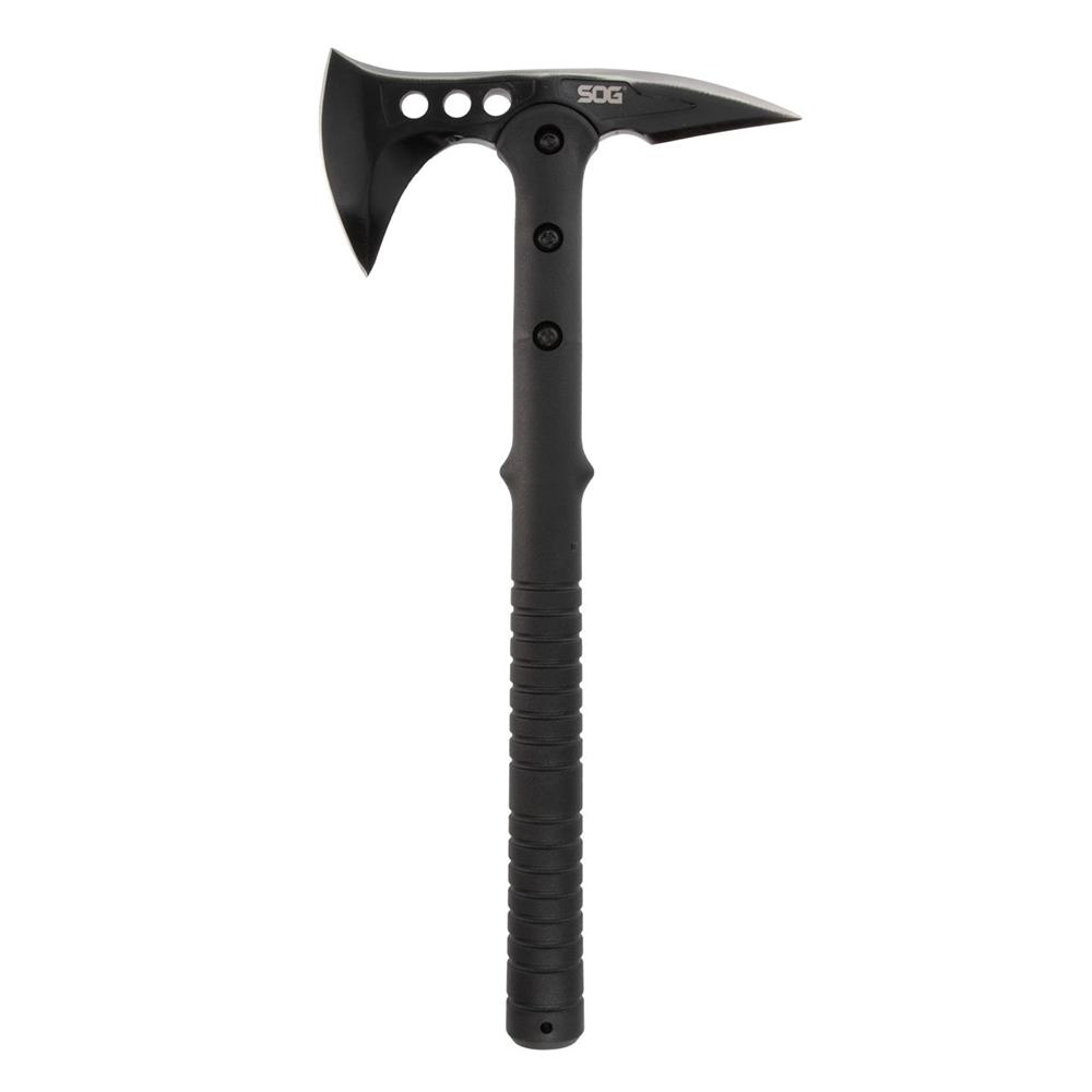 Black tactical axe with ergonomic grip.