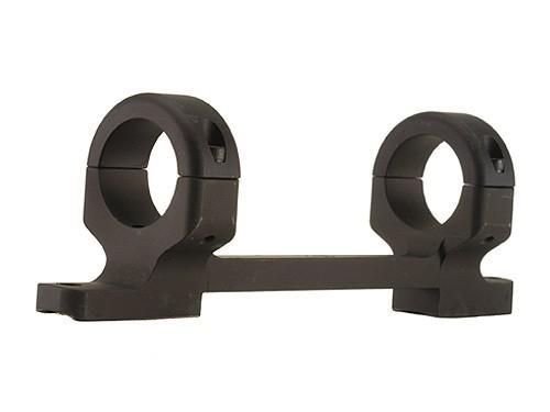 Black scope mounting rings for firearm accessories.