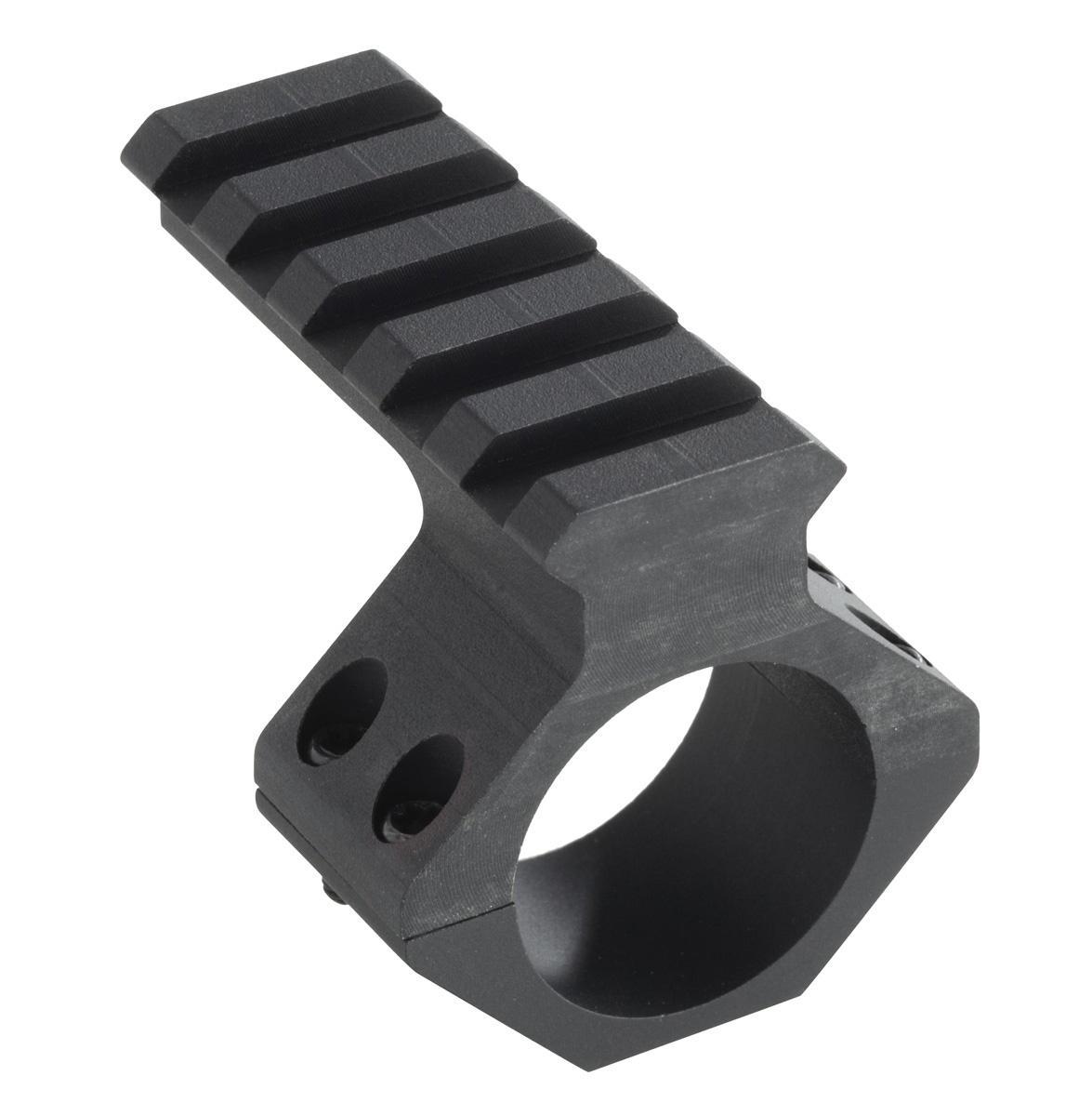 Black rail mount accessory for firearms.