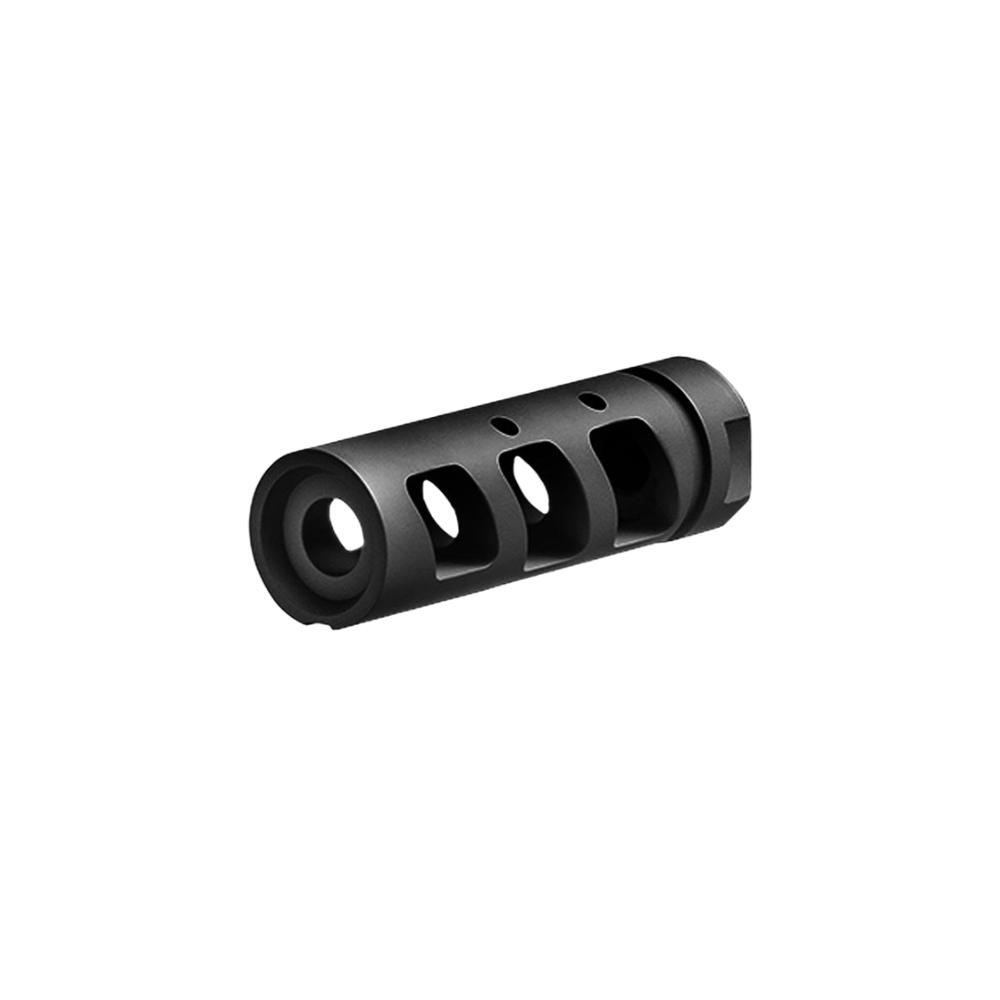 Black muzzle brake for firearms with vents