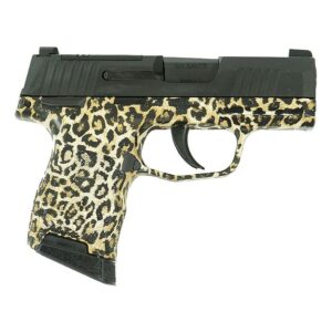 Leopard print SIG Sauer handgun.