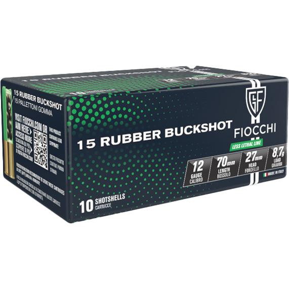 Fiocchi 15 rubber buckshot shotshells box