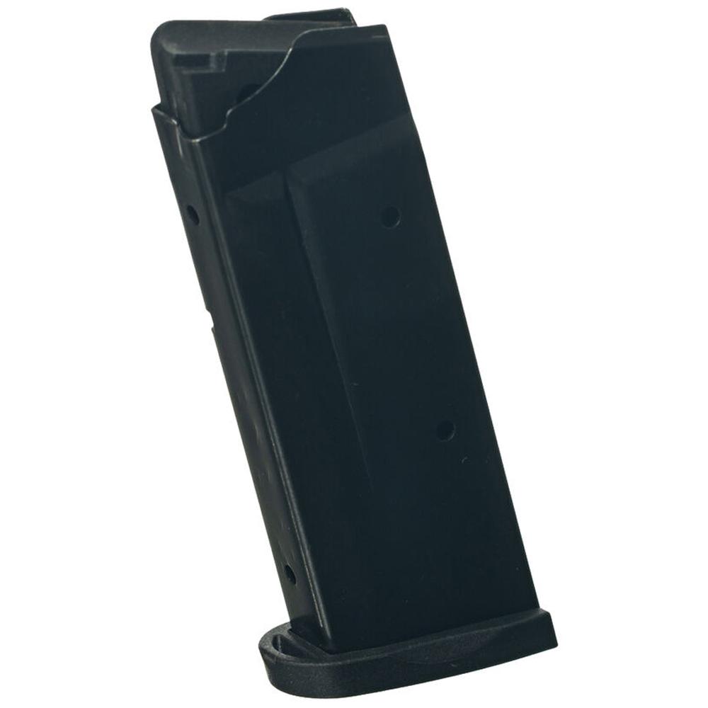 Black firearm magazine for ammunition