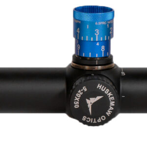 Huskemaw optics riflescope with blue adjustment turret
