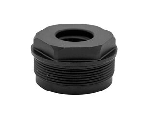 Black threaded cap for plumbing applications.