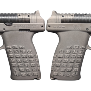 Two silver handguns side by side