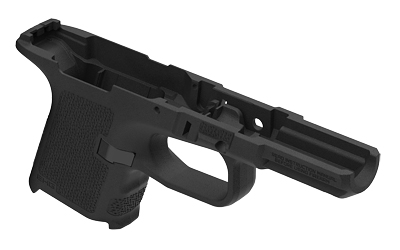 Black handgun frame without internal components