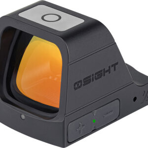 Close-up of a reflex sight sighting device.