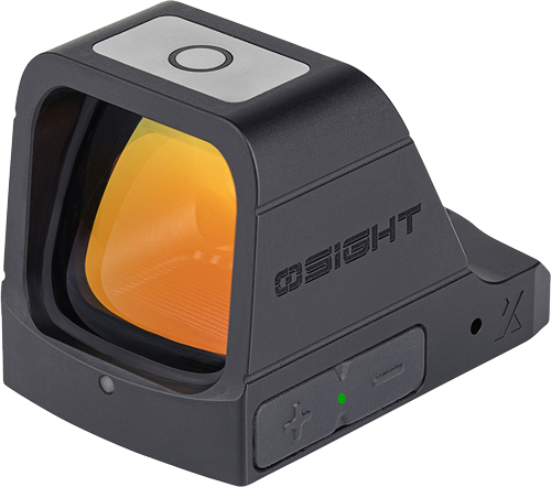 Close-up of a reflex sight sighting device.