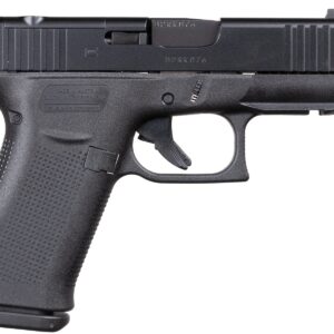 Black Glock pistol on a white background