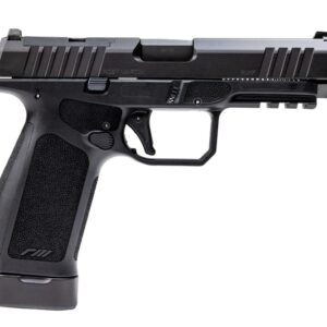 Black semi-automatic handgun displayed on a white background.
