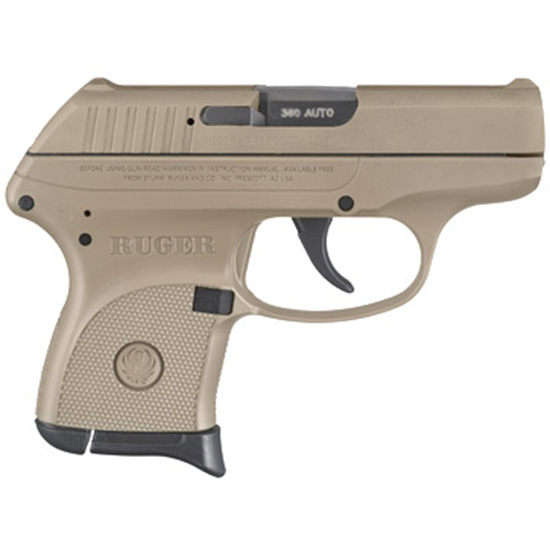Ruger handgun in tan color, model 380 Auto.